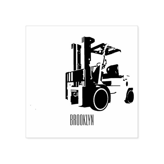 フォークリフトの漫画イラストレーション ラバースタンプ (インプリント)