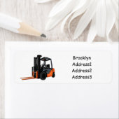 フォークリフトの漫画イラストレーション ラベル (インサイチュ)