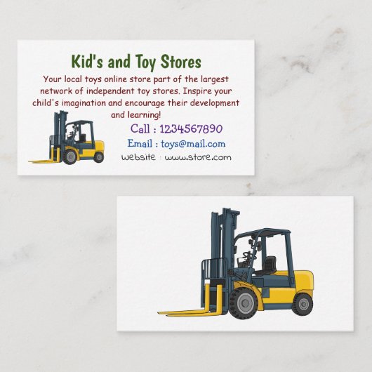 フォークリフトの漫画イラストレーション 名刺 (正面/裏面)
