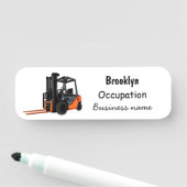 フォークリフトの漫画イラストレーション 名札 (インサイチュ)