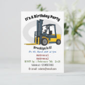 フォークリフトの漫画イラストレーション 招待状 (スタンド正面)