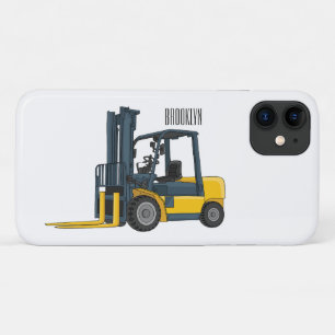 フォークリフトの漫画イラストレーション iPhone 11 ケース