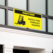 フォークリフトの警告カスタムバナー 横断幕 (ビルの外側)