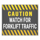 フォークリフトの車輌用注意監視 シール (正面)