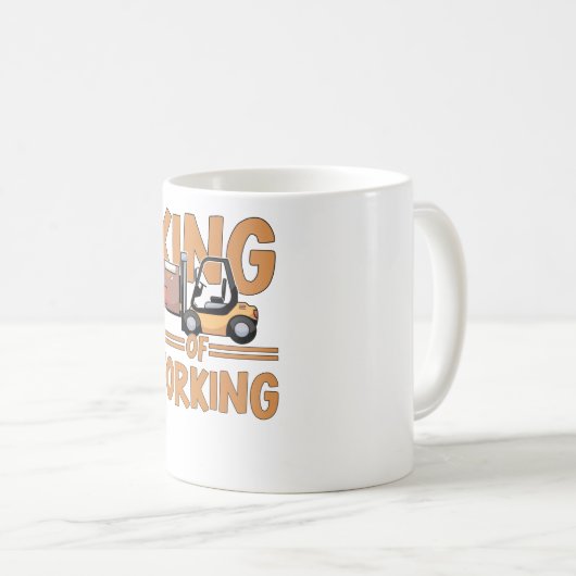フォークリフトの運転者フォークリフトことわざ コーヒーマグカップ (正面右)