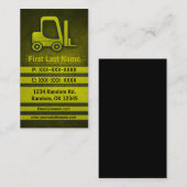 フォークリフトの黄色くグランジでカスタムな建築カード 名刺 (正面/裏面)