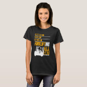フォークリフトを一日中操作 フォークリフトオペレーター 倉庫作業員 女性 Tシャツ (正面フル)