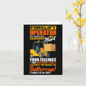 フォークリフトオペレーター 私のユーモアセンス 面白いフォークリフト カード (黄色い花)