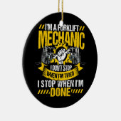 フォークリフトストップ整備士が疲れたときにストップはない セラミックオーナメント (右)