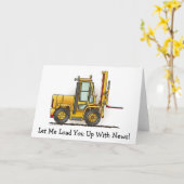 フォークリフトトラックのノートカード カード (黄色い花)