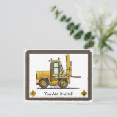 フォークリフトトラックキッズパーティの招待状 招待状 (スタンド正面)