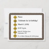 フォークリフトトラックキッズパーティの招待状 招待状 (裏面)