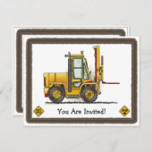 フォークリフトトラックキッズパーティの招待状 招待状 (正面/裏面)