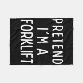 フォークリフトマッチングコスチュームおもしろいホール フリースブランケット (正面(横))