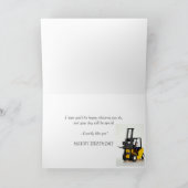 フォークリフト付き21歳の誕生日カード カード (内部)