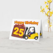 フォークリフト付き25thバースデーカード カード (黄色い花)