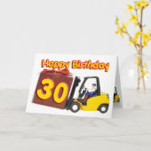 フォークリフト付き30thバースデーカード カード (黄色い花)