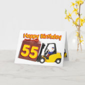 フォークリフト付き55thバースデーカード カード (黄色い花)