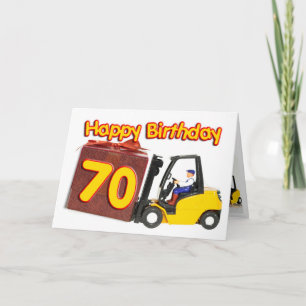 フォークリフト付き70歳の誕生日カード カード