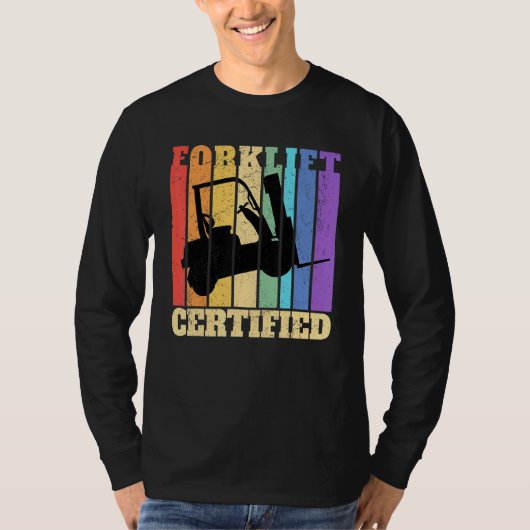 フォークリフト免許保有 倉庫フォークリフトオペレーター Tシャツ (正面)