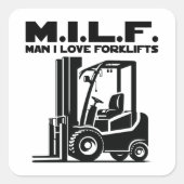 フォークリフト好き男 スクエアシール (正面)