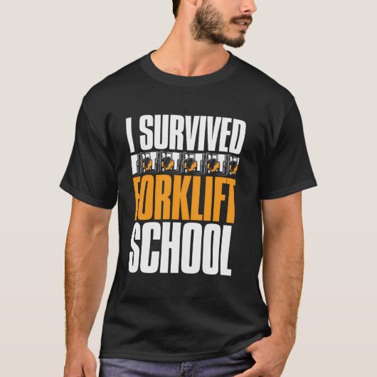 フォークリフト学校 – 倉庫認定フォークリフトO Tシャツ (正面)