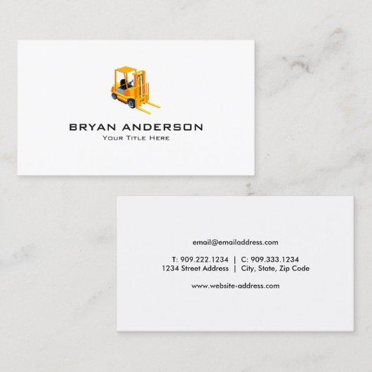 フォークリフト建築名刺 名刺 (正面/裏面)