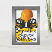 フォークリフト得の免許おめでとう カード (正面)