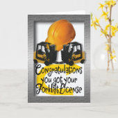 フォークリフト得の免許おめでとう カード (黄色い花)