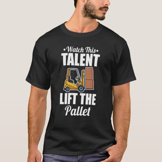 フォークリフト用人材持ち上げパレット Tシャツ (正面)