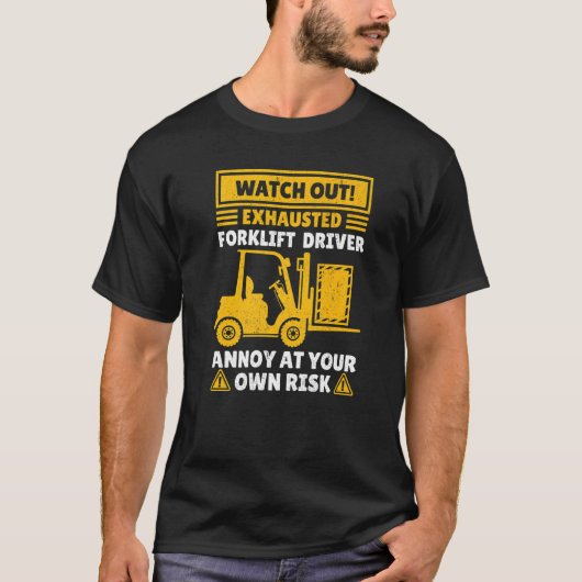 フォークリフト男性へ運転女性フォークリフト操作私 Tシャツ (正面)