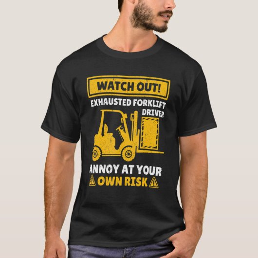 フォークリフト男性へ運転者女性フォークリフト運転士2 Tシャツ (正面)
