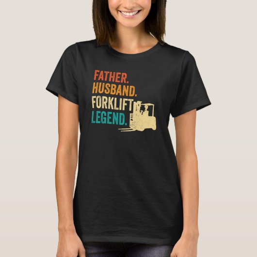 フォークリフト親父フォークリフト運転士 Tシャツ (正面)