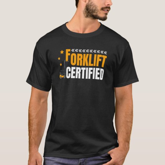 フォークリフト認定倉庫業者フォークリフトオペレータ Tシャツ (正面)