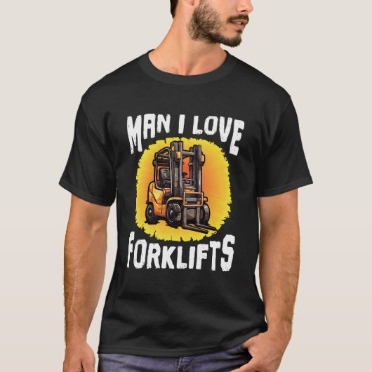 フォークリフト認定者I愛フォークリフトO Tシャツ (正面)