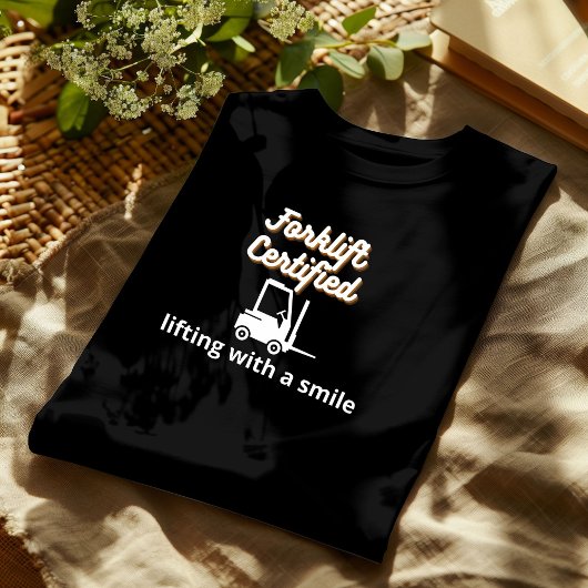 フォークリフト認証シャツリフト付きスマイル Tシャツ