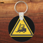 フォークリフト運転士のおもしろい倉庫の注意 キーホルダー (正面)