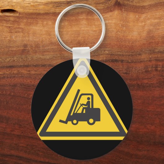 フォークリフト運転士のおもしろい倉庫の注意 キーホルダー (正面)