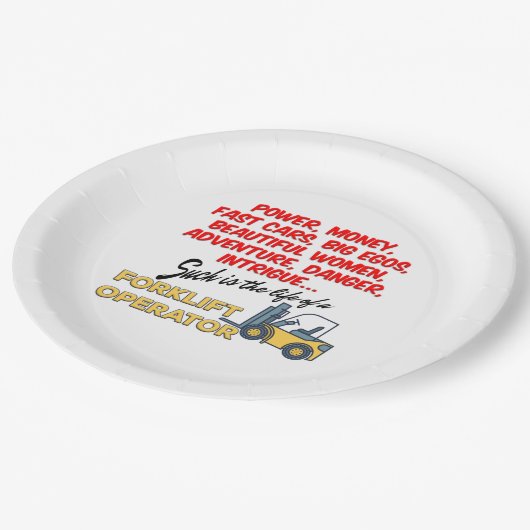 フォークリフト運転士の生命 ペーパープレート (アングル)