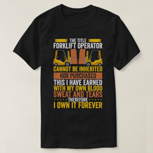 フォークリフト運転士フォークリフト Tシャツ (デザイン正面)