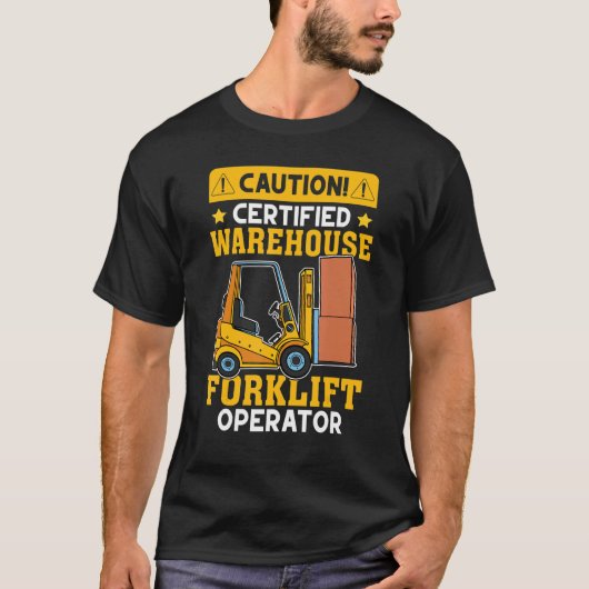 フォークリフト運転者認定倉庫フォークリフト Tシャツ (正面)