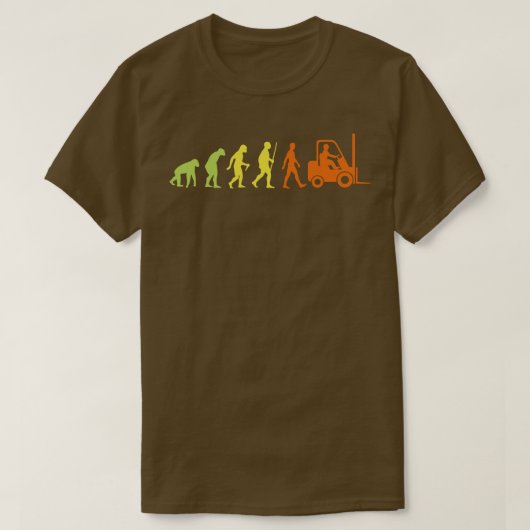 フォークリフト運転者進化 Tシャツ (デザイン正面)