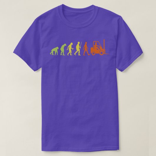 フォークリフト運転者進化 Tシャツ (デザイン正面)