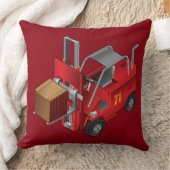 フォークリフト，キッズパレットトラックデザイン クッション (ブランケット)