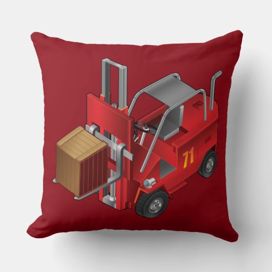 フォークリフト，キッズパレットトラックデザイン クッション (正面)