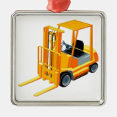 フォークリフト(別名上昇トラックかフォークトラック) メタルオーナメント (正面)