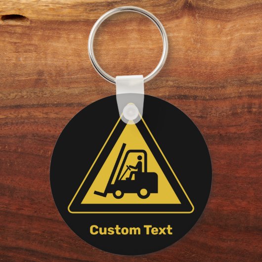 フォークリ警告フトの三角記号 キーホルダー (正面)