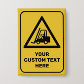 フォークリ警告フトの三角記号 缶バッジ (正面)