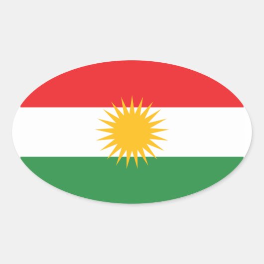 フォークルディスタン国旗 楕円形シール (正面)