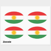 フォークルディスタン国旗 楕円形シール (シート)